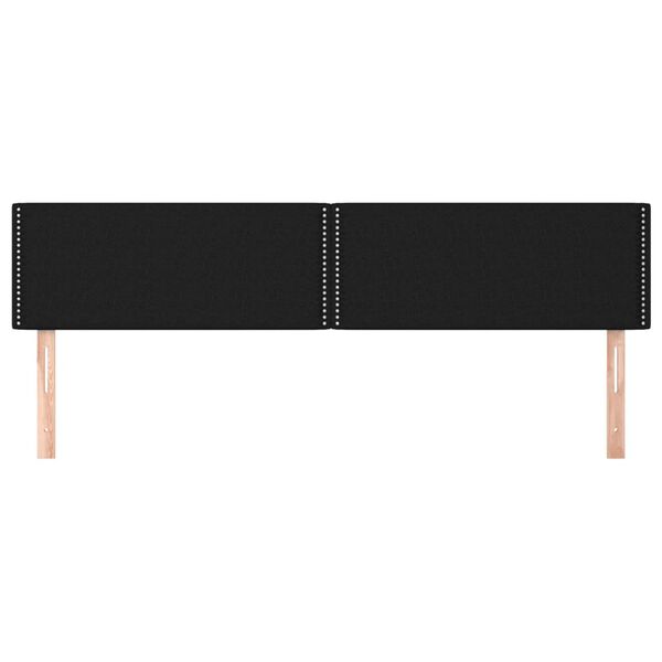 vidaXL T&ecirc;tes de lit 2 pcs Noir 90x5x78/88 cm Tissu