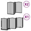 vidaXL Barri&egrave;re pour chien porte pliable 12panneaux noir bois peuplier