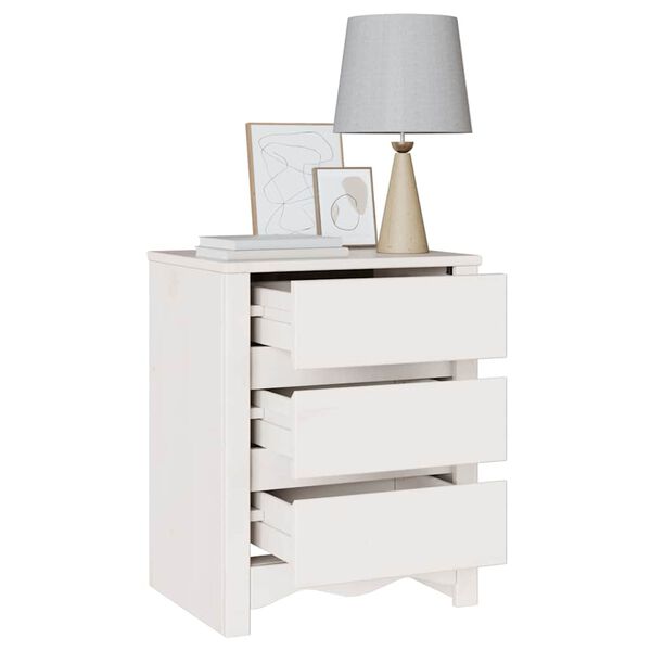 vidaXL Cabinet de chevet avec tiroir Drammen Blanc 45 x 35 x 56 cm