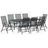 vidaXL Ensemble de salle &agrave; manger pour jardin 9 pcs Anthracite Acier