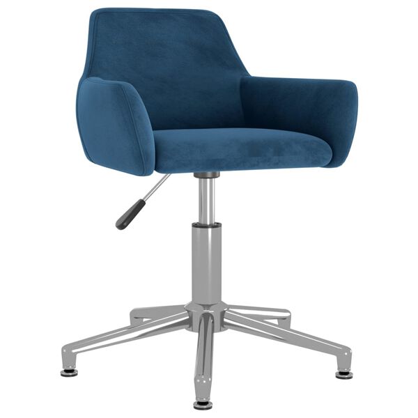vidaXL Chaise pivotante de salle &agrave; manger Bleu Velours