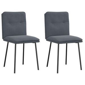vidaXL Chaises &agrave; manger lot de 2 Gris fonc&eacute; Velours