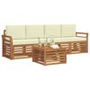 vidaXL Ensembles de canap&eacute;s avec coussin 5 pcs Naturel et Cr&egrave;me