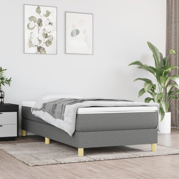 vidaXL Cadre de lit gris fonc&eacute; 80x200 cm tissu