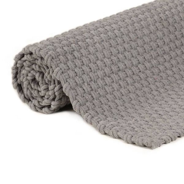 vidaXL Tapis rectangulaire Gris 180x250 cm Coton