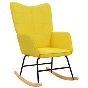 vidaXL Chaise &agrave; bascule Jaune moutarde Tissu