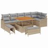 vidaXL Ensemble de canap&eacute; de jardin 9 pc Beige polyrotin