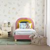 vidaXL Cadre de lit pour tout-petit avec t&ecirc;te de lit Rose 70 x 140 cm