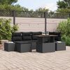 vidaXL Ensemble de canap&eacute; de jardin 7 pcs Noir Poly rotin
