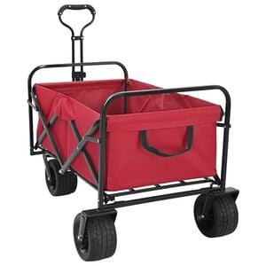 vidaXL Chariot de courses pliant 89 x 63 x 96 cm Rouge 200 kg