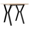 vidaXL Table &agrave; manger cadre en Y 80x80x75,5cm bois de pin massif acier