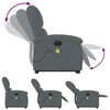 vidaXL Fauteuil inclinable de massage &eacute;lectrique gris fonc&eacute; velours