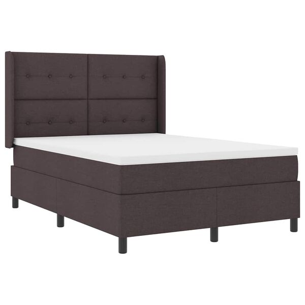 vidaXL Lit &agrave; ressorts avec matelas Marron fonc&eacute; 200 x 160 cm tissu