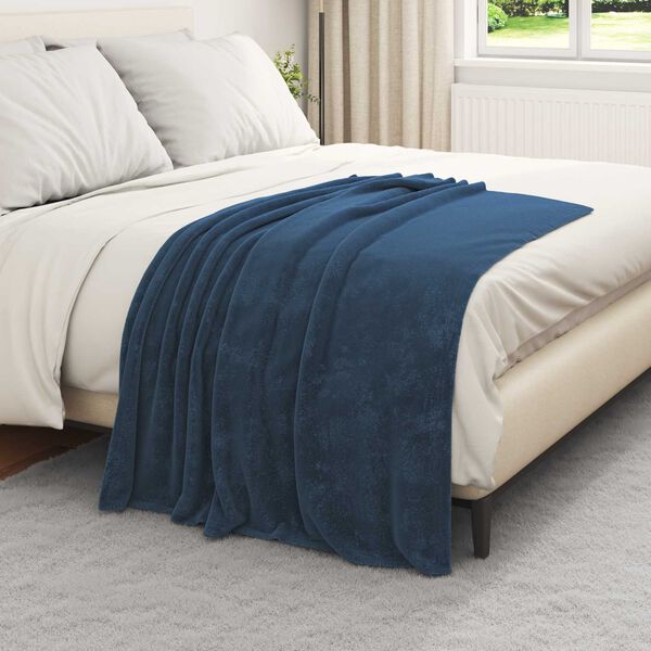 vidaXL Couvertures &agrave; jeter 6 pcs Bleu marine 130 x 150 cm Toison