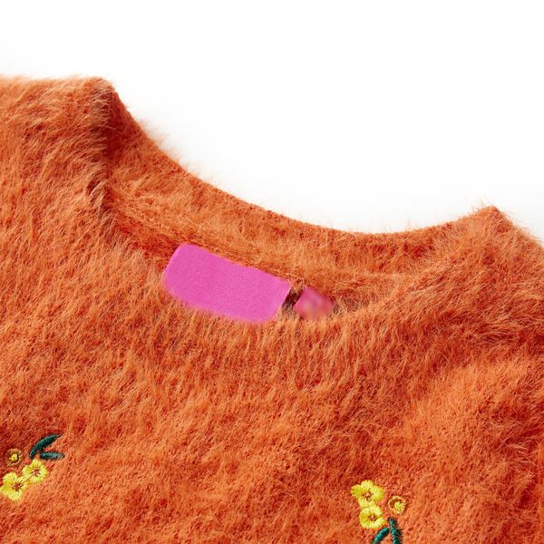 Pull-over tricot&eacute; pour enfants orange br&ucirc;l&eacute; 92