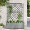 vidaXL Jardinière avec treillis 100x43x142 cm PP Gris pierre