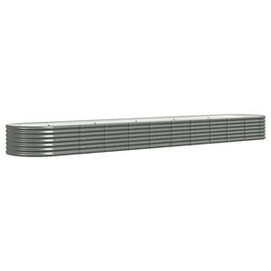 vidaXL Lit sur&eacute;lev&eacute; de jardin Acier galvanis&eacute; 440x80x36 cm gris