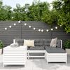 vidaXL Salon de jardin 5 pcs blanc bois massif de pin