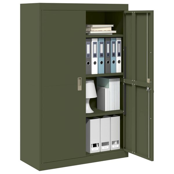 vidaXL Armoire de rangement 2 pcs Vert olive 90 x 40 x 140 cm Acier