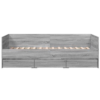 vidaXL Lit de jour avec tiroirs sans matelas sonoma gris 90x200 cm