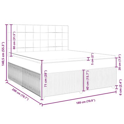 vidaXL Sommier à lattes de lit et matelas Gris clair 180x200cm Velours