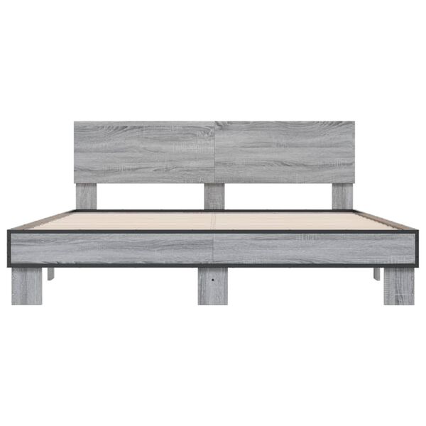 vidaXL Cadre de lit sans matelas sonoma gris 160x200 cm