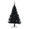 vidaXL Sapin de Noël artificiel pré-éclairé Noir 120 cm PVC