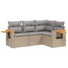 vidaXL Salon de jardin avec coussins 4 pcs beige r&eacute;sine tress&eacute;e