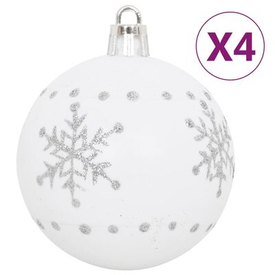 vidaXL Ensemble de boules de Noël 108 pcs Argenté et blanc