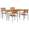 vidaXL Ensemble de salle &agrave; manger pour jardin 5 pcs Gris