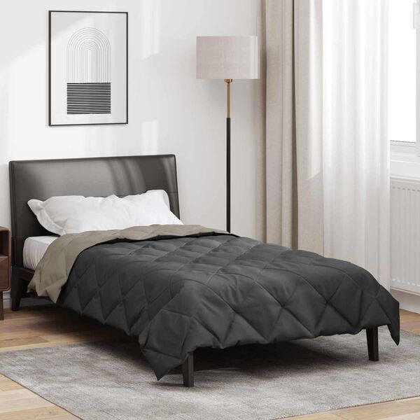 vidaXL Duvet complet toute l'ann&eacute;e Gris clair et anthracite
