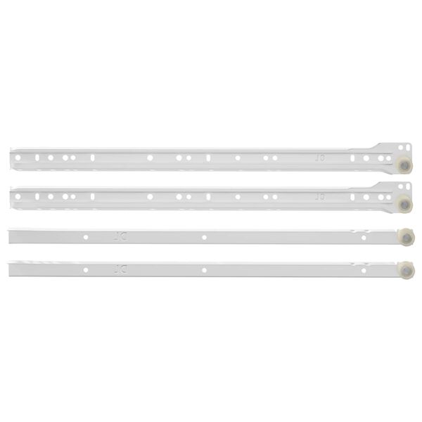 vidaXL Glissi&egrave;re de tiroir 12 pcs Blanc 450 mm Acier