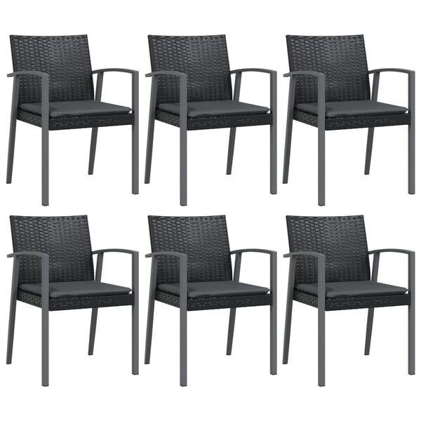 vidaXL Ensemble &agrave; manger de jardin 7 pcs coussins r&eacute;sine tress&eacute;e acier