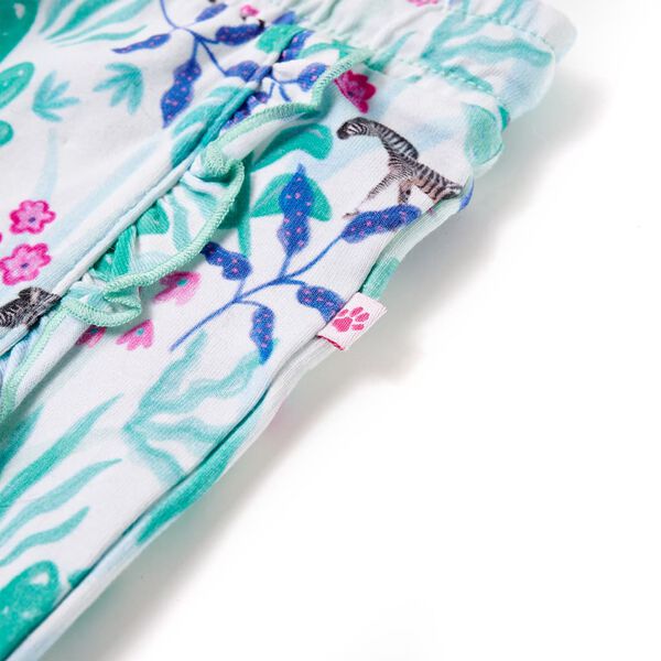 Short pour enfants avec cordon de serrage écru et menthe foncée 128