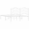 vidaXL Cadre de lit m&eacute;tal sans matelas et t&ecirc;te de lit blanc 140x200 cm