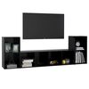 vidaXL Ensemble de meubles TV 3 pcs Noir Bois d'ing&eacute;nierie