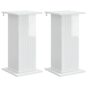 vidaXL Support de Plante 2 pc Blanc brillant 30,5 x 30 x 60,5 cm