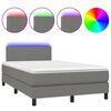 vidaXL Sommier &agrave; lattes de lit et matelas et LED Gris fonc&eacute; 120x200 cm