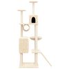 vidaXL Arbre &agrave; chat avec griffoirs en sisal Cr&egrave;me 168 cm