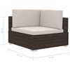 vidaXL Salon de jardin 3 pcs avec coussins R&eacute;sine tress&eacute;e Marron