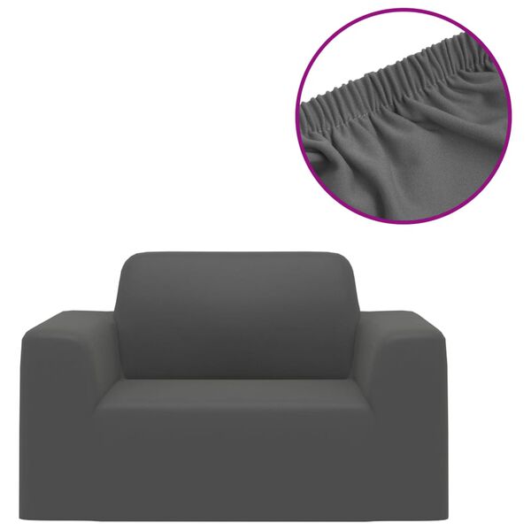 vidaXL Housse extensible de canap&eacute; Anthracite Jersey de polyester