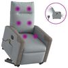 vidaXL Fauteuil inclinable de massage &eacute;lectrique Gris clair Tissu