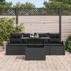 vidaXL Ensemble de canap&eacute; de jardin 5 pcs Noir Poly Rattan