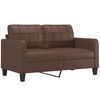 vidaXL Canap&eacute; 2 places oreillers et coussins Marron 140 cm Similicuir