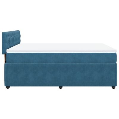 vidaXL Sommier à lattes de lit et matelas bleu 140x190 cm velours