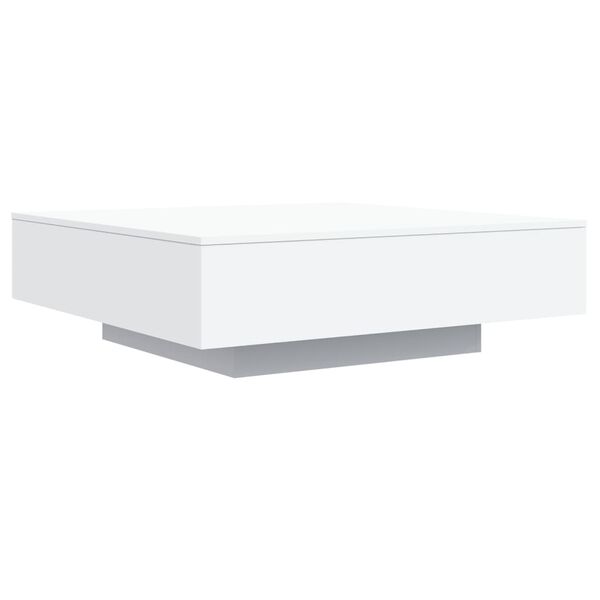 vidaXL Table basse avec lumi&egrave;res LED blanc 100x100x31 cm