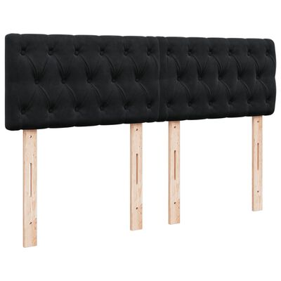 vidaXL Sommier à lattes de lit avec matelas Noir 140x190 cm Velours