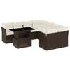 vidaXL Salon de jardin avec coussins 9 pcs marron r&eacute;sine tress&eacute;e