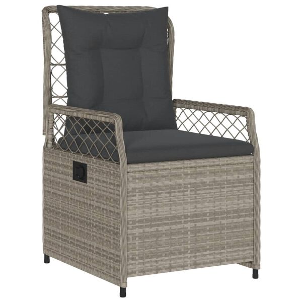 vidaXL Ensemble &agrave; manger de jardin et coussins 7 pcs gris clair rotin