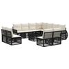 vidaXL Ensemble de canap&eacute; de jardin 12 pc Noir et blanc cr&egrave;me